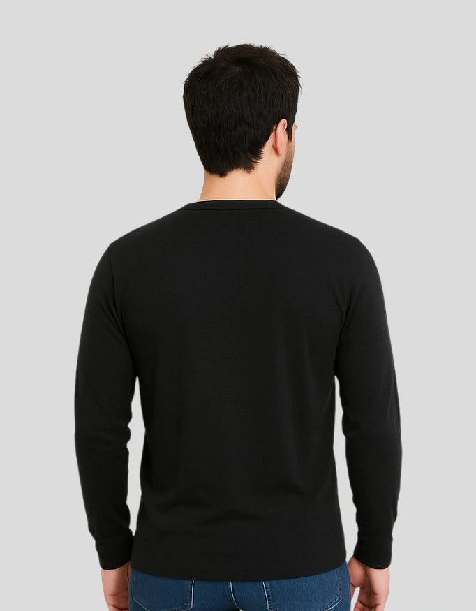Men's Black Full Sleeve T-Shirt