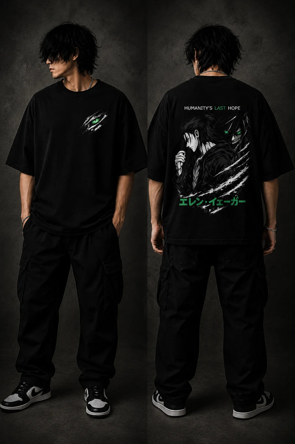 Eren Yeager Terry Oversized Tee