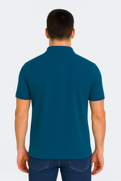 Men's Petrol Blue Polo Collar Tshirt