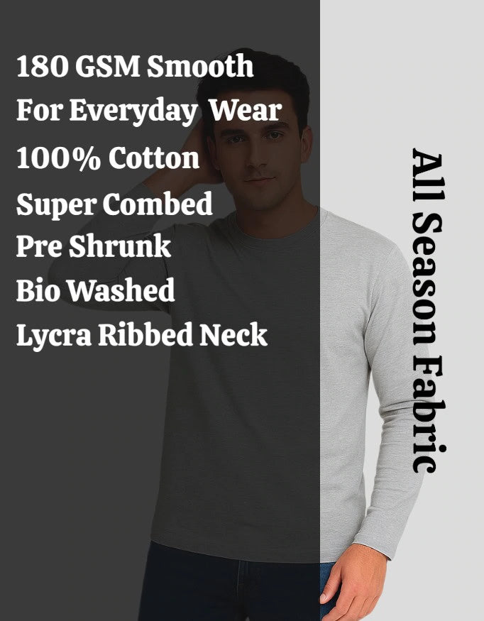 Men's Navy Blue Full Sleeve T-Shirt
