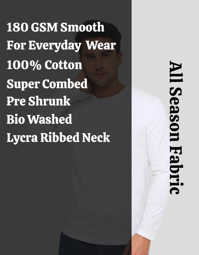 Men's Navy Blue Full Sleeve T-Shirt