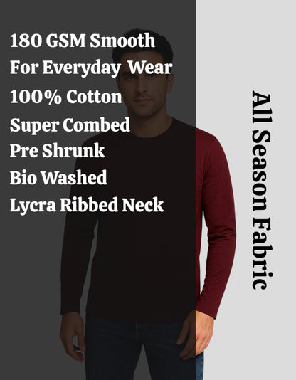 Men's Navy Blue Full Sleeve T-Shirt