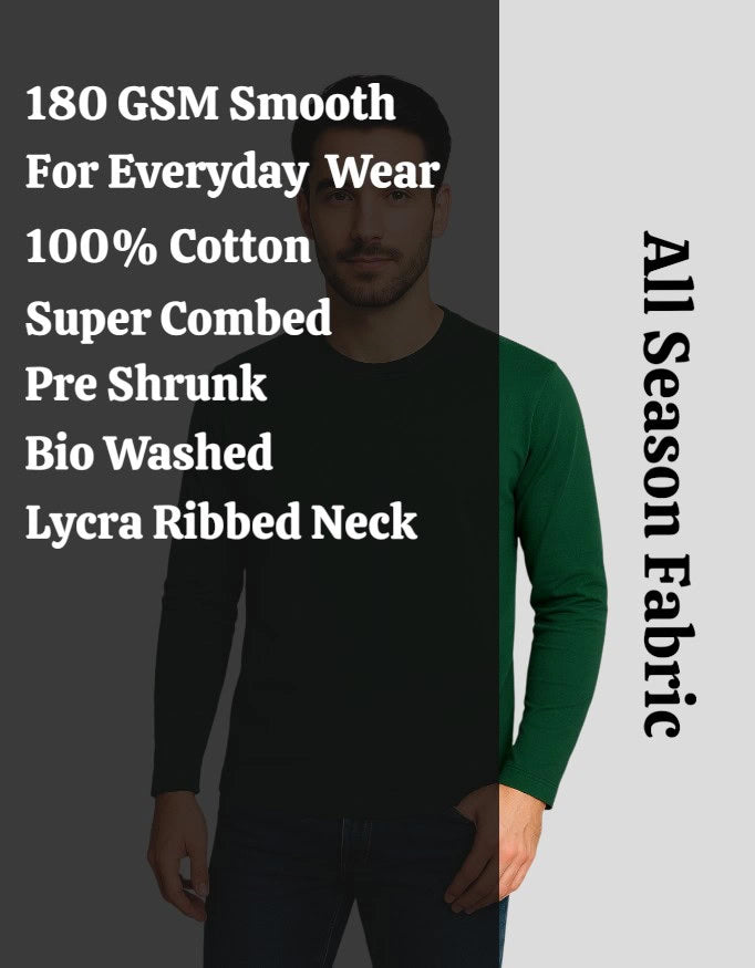 Men's Navy Blue Full Sleeve T-Shirt