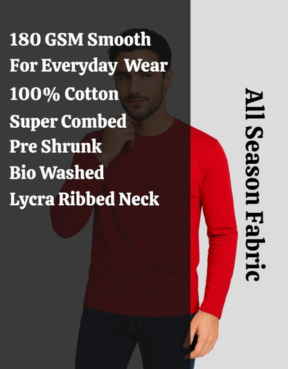 Men's Navy Blue Full Sleeve T-Shirt