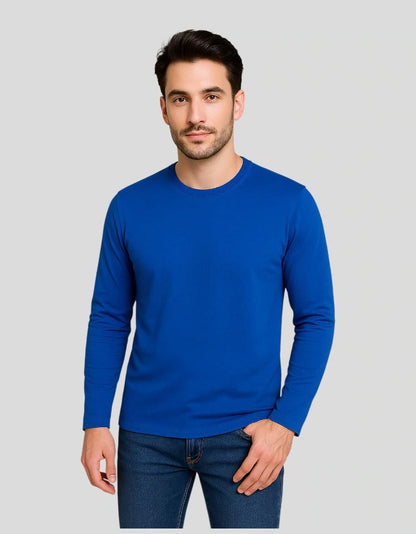 Men's Navy Blue Full Sleeve T-Shirt