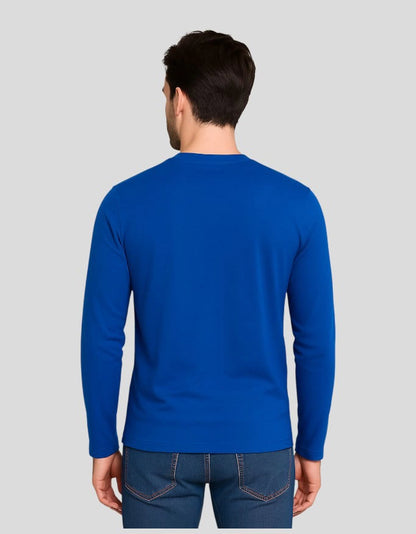 Men's Navy Blue Full Sleeve T-Shirt