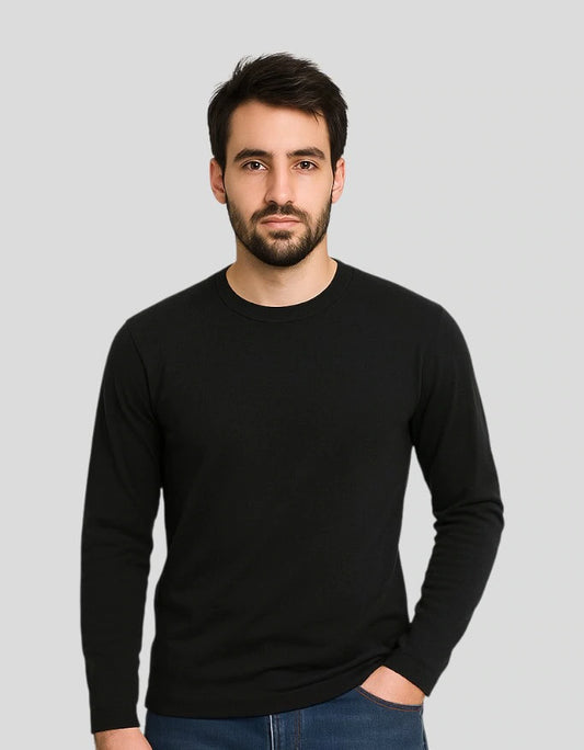 Men's Black Full Sleeve T-Shirt