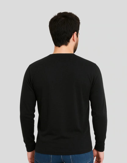 Men's Navy Blue Full Sleeve T-Shirt
