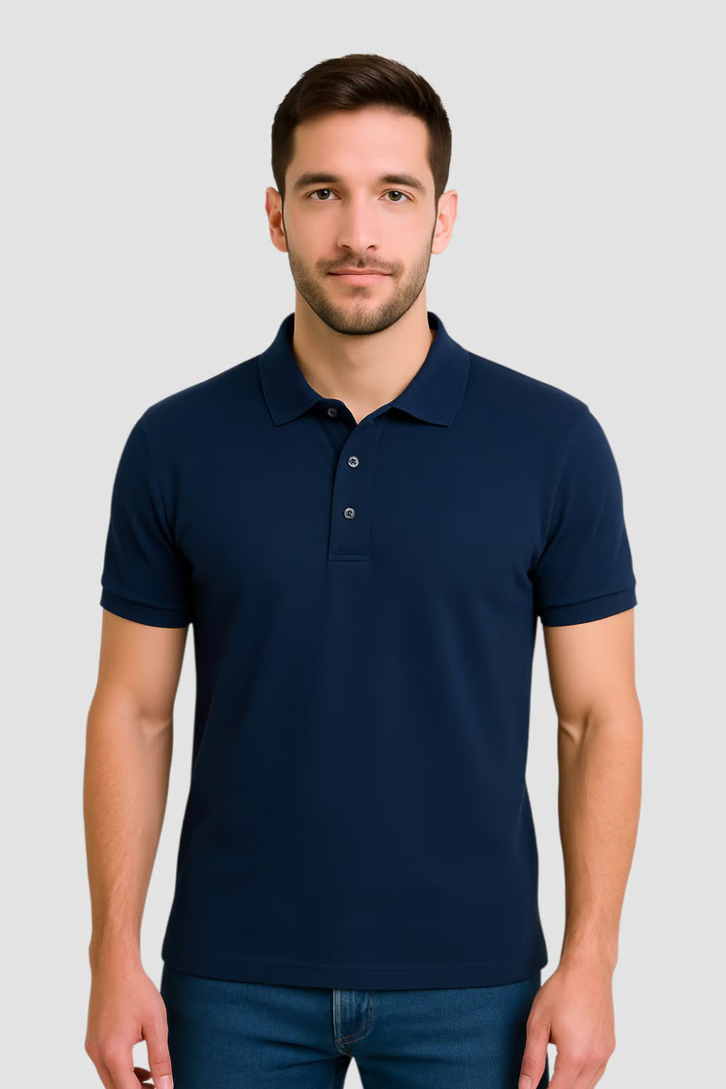 Men's Petrol Blue Polo Collar Tshirt