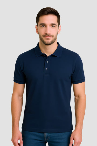 Men's Petrol Blue Polo Collar Tshirt