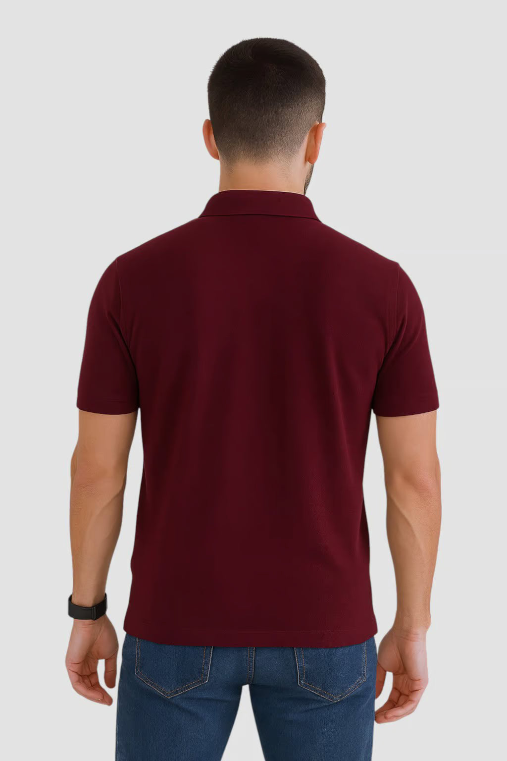Men's Petrol Blue Polo Collar Tshirt