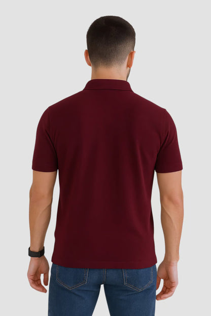 Men's Petrol Blue Polo Collar Tshirt