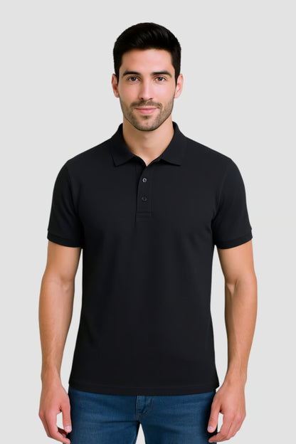 Men's Petrol Blue Polo Collar Tshirt