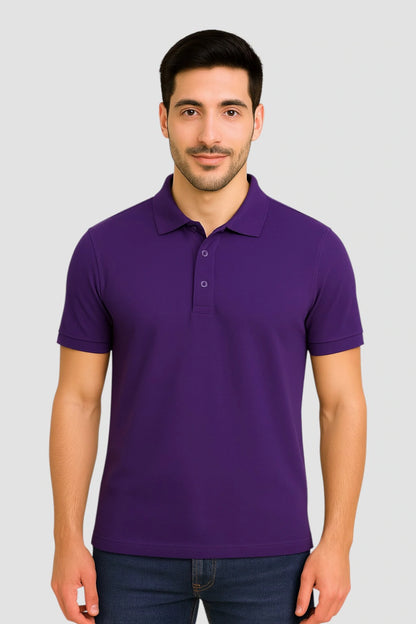 Men's Petrol Blue Polo Collar Tshirt