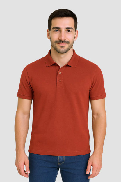 Men's Petrol Blue Polo Collar Tshirt