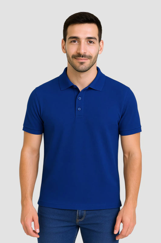Men's Royal Blue Polo Collar Tshirt