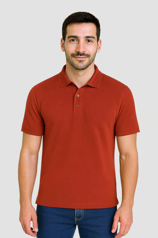 Men's Red Polo Collar Tshirt
